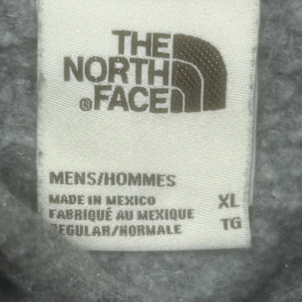 North Face Hoodie Mens XL Gray Heritage Patch Pullover Fleece Sweatshirt *SPOT